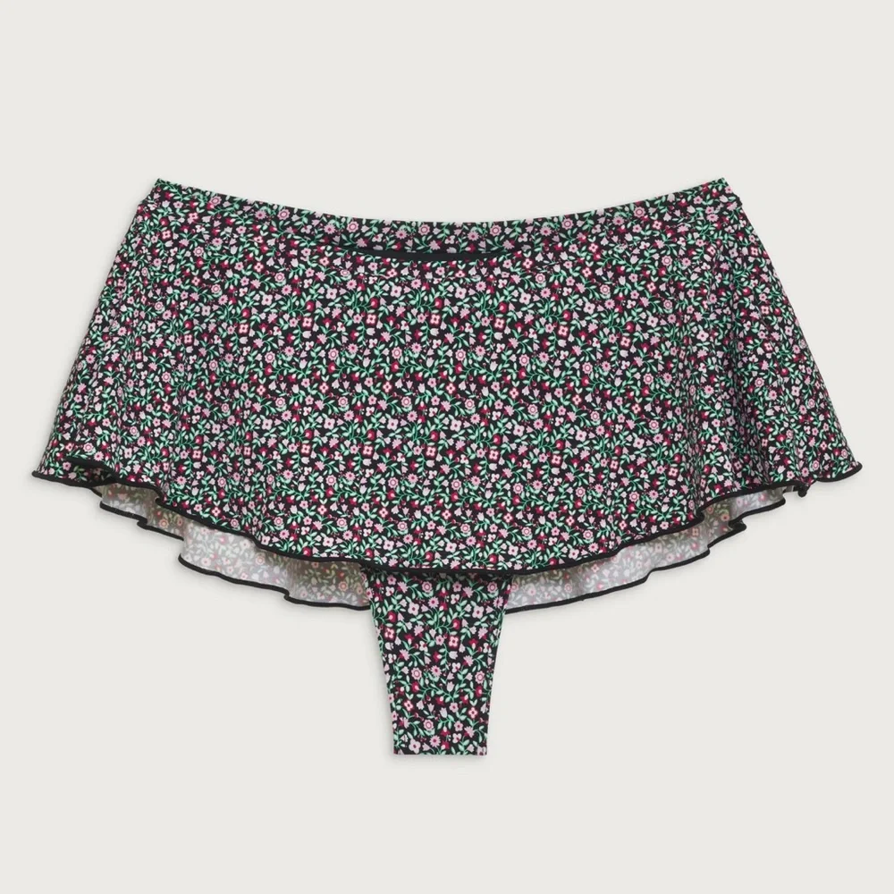 Frankie's Bikinis Floral Black Pink Green Bikini Set